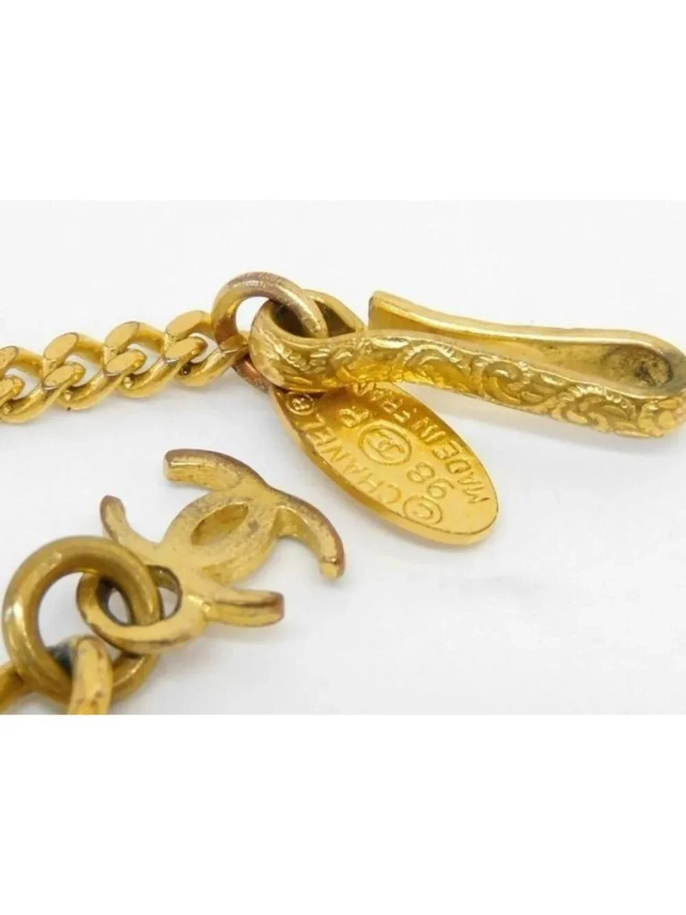 Chanel Soccer Ball Multi Stone CC Logo Bracelet Gold